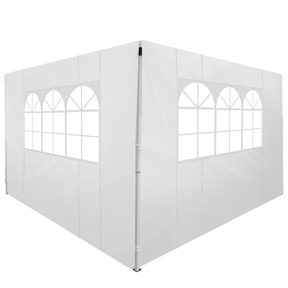 Outsunny 2 Paredes Laterais para Tenda 3x2 m Parede Lateral de Tecido Oxford com 2 Janelas Apto para tendas 3x3 m e 3x6 m Branco