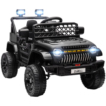 AIYAPLAY Carro Elétrico para Crianças acima de 3 Anos Carro Elétrico Infantil UTV Carro a Bateria 12V com Controlo Remoto Velocidade Ajustável USB Faróis e Buzina 95x62,5x65 cm Preto