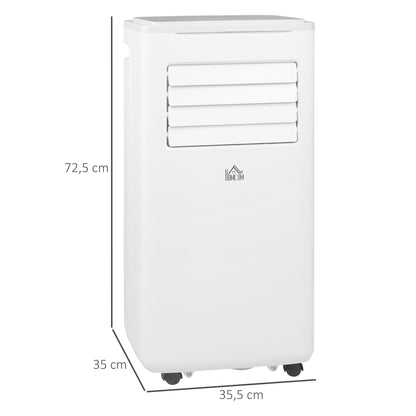 HOMCOM Ar Condicionado Portátil 9000BTU 1010W Refrigerador Ventoinha Desumidificador com Ecrã LED Controlo Remoto Temporizador para Ambientes de 20 m² 35,3x35x72,5 cm Branco