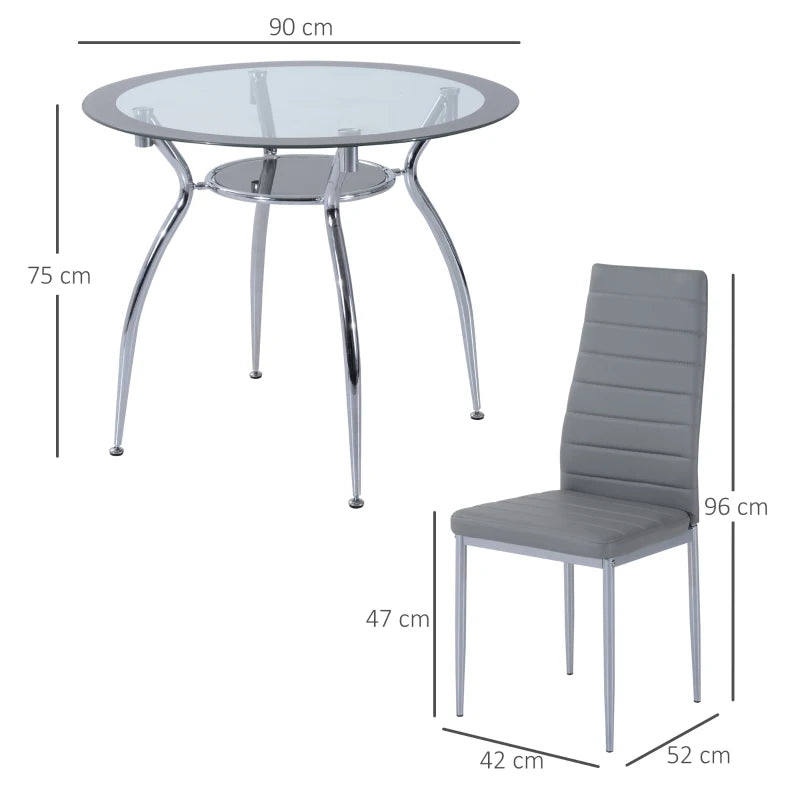 Conjunto de Refeição Phaia - 4 Cadeiras e 1 Mesa - Design Moderno