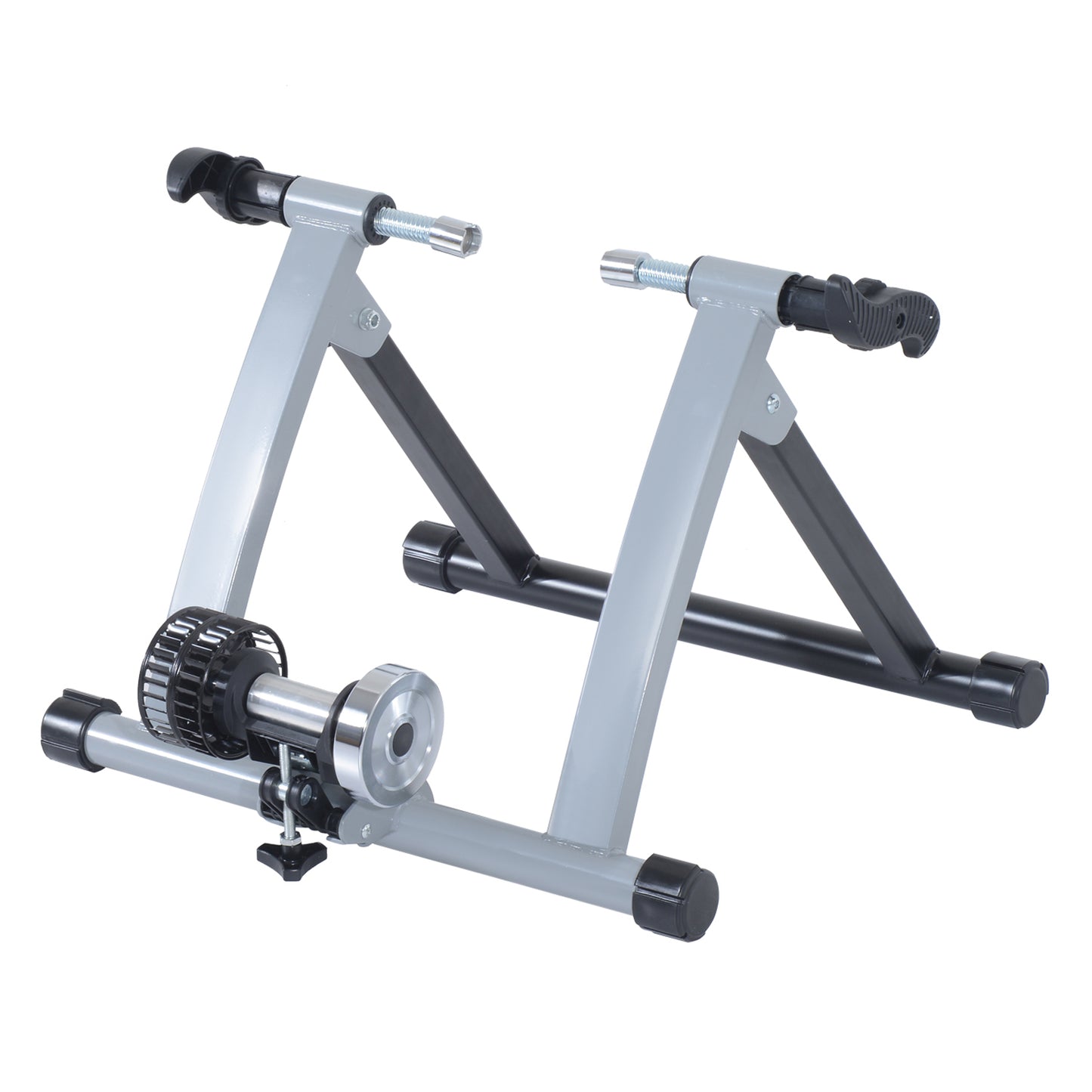 HOMCOM Rolo de Treinamento Magnético para Bicicleta Ciclotreinador Dobrável 54,4x 47,2,x39,1cm Prata e Preto