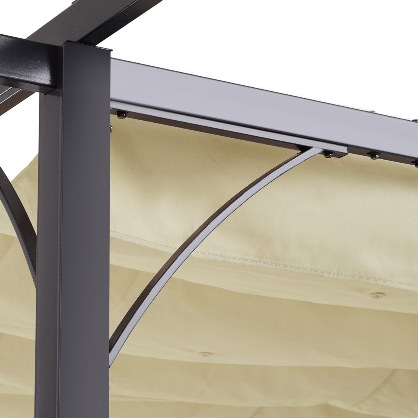 Gazebo Outsunny com telhado retrátil Pergola para jardim com terraço ou pátio Gazebo com Tecido de Poliéster Resistente à Água e UV 3x3m