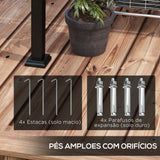 Pérgola de Parede em Aço com Teto Retrátil 297x211x220 cm – Estrutura Resistente para Jardim e Pátio