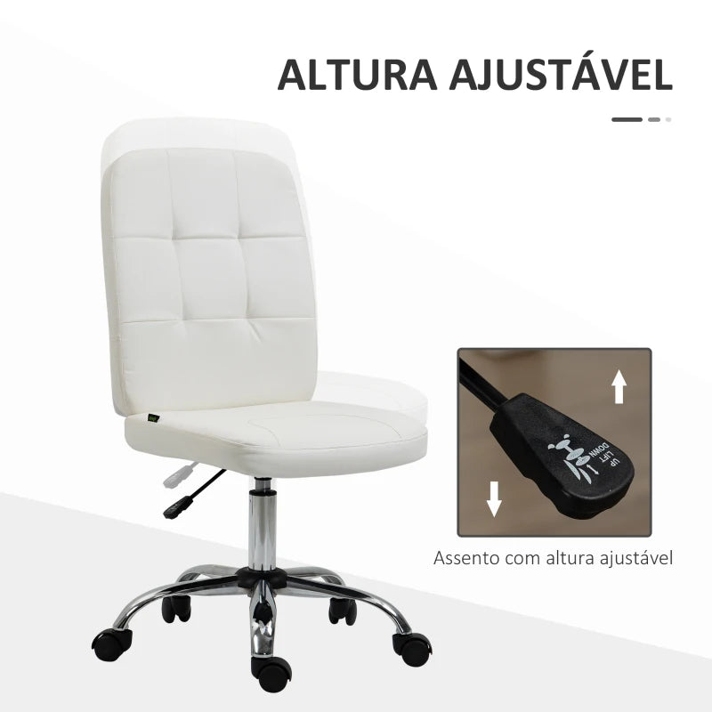 Cadeira de Escritório Allen com Altura Ajustável - Branco - Design Nórdico