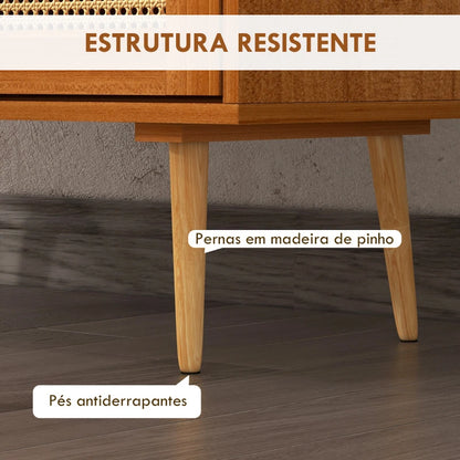 Aparador Damisa de 100cm com Portas em Vime - Design Natura