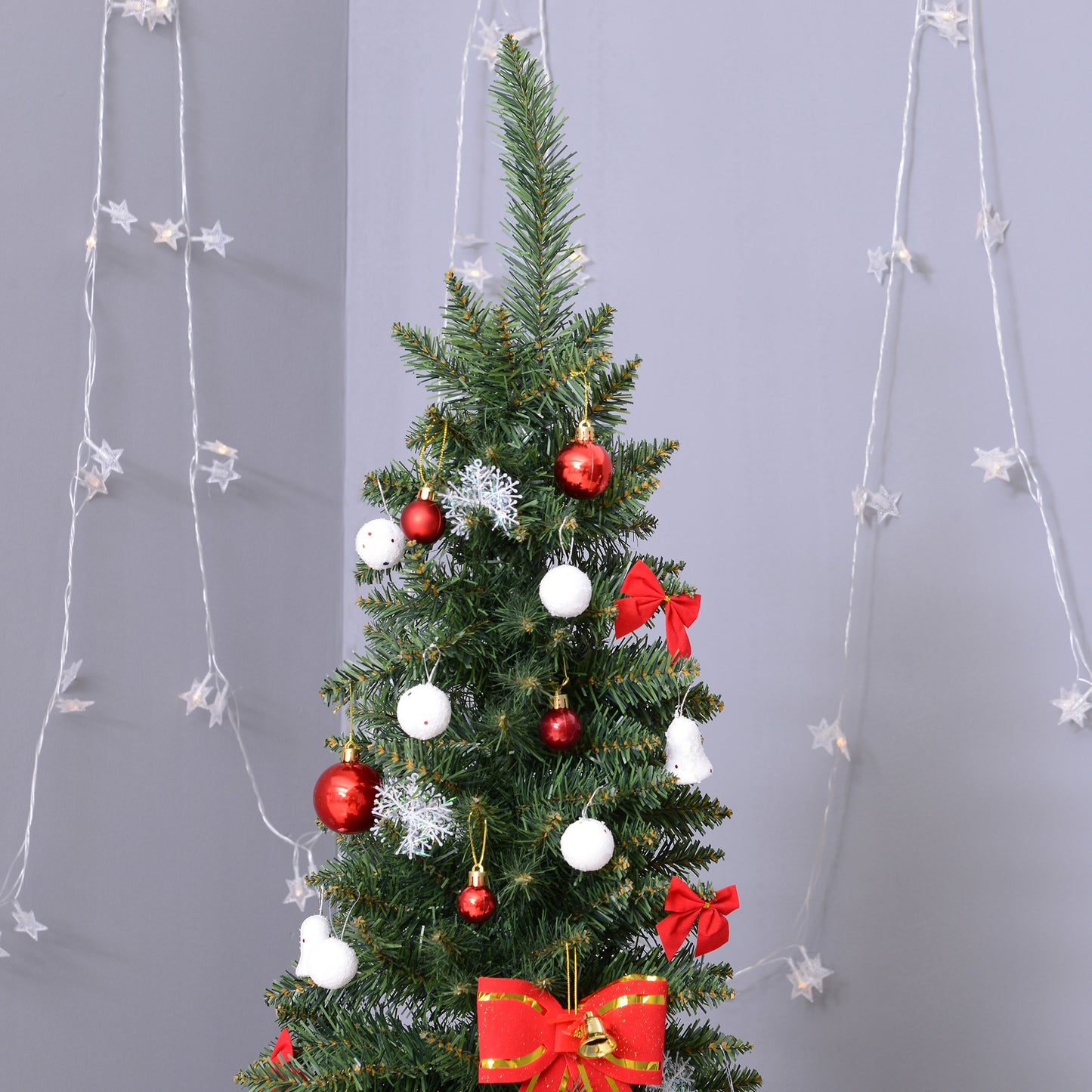 HOMCOM Árvore de Natal Artificial 210cm Ignífugo com 499 Pontas de Ramo PVC e Suporte de Metal Decoração de Natal para Interiores Fácil de Montar Verde