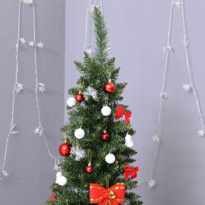 HOMCOM Árvore de Natal Artificial 210cm Ignífugo com 499 Pontas de Ramo PVC e Suporte de Metal Decoração de Natal para Interiores Fácil de Montar Verde