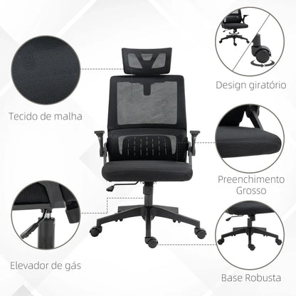 Cadeira de Escritório Hercula Ergonómica com Altura e Apoio de Cabeça Ajustáveis - Design Moderno