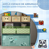 ZONEKIZ Estante para Brinquedos com 6 Caixas de Tecido não Tecido Amovíveis Organizador de Brinquedos para Crianças de 3-8 Anos para Dormitório 63x30x66 cm Ciza