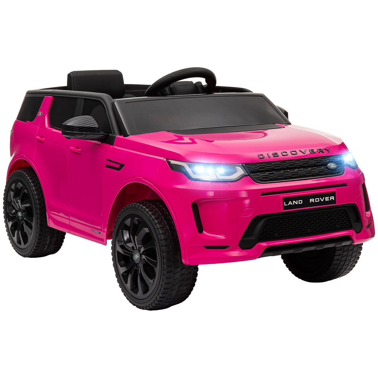 AIYAPLAY Carro Elétrico para Crianças acima de 3 Anos com Licença Land Rover Discovery Sport Carro Elétrico Infantil com Bateria 12V Controlo Remoto Faróis Buzina e Música 106x65,5x51 cm Rosa