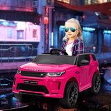 AIYAPLAY Carro Elétrico para Crianças acima de 3 Anos com Licença Land Rover Discovery Sport Carro Elétrico Infantil com Bateria 12V Controlo Remoto Faróis Buzina e Música 106x65,5x51 cm Rosa