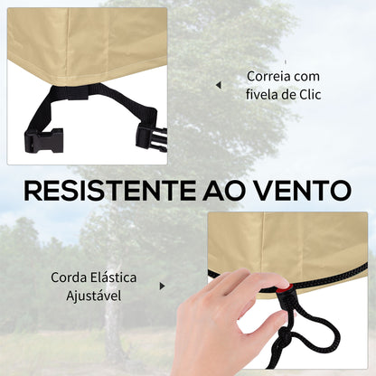 Outsunny Capa Protetora para Móveis de Jardim 152x87x59-79 cm Cobertura de Móveis Mesas Exterior Tecido Oxford 600D Impermeável com Fivela para Pátio Terraço Bege e Creme