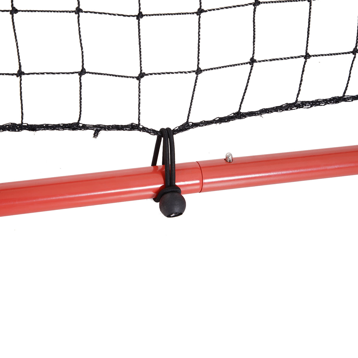 HOMCOM Rede de Rebote de Metal Rede de Rebote com Ângulo Ajustável e 20 Cordas Elásticas para Treinamento de Futebol Tenis Beisebol Desportes 96x80x96cm Vermelho