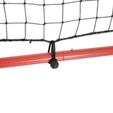 HOMCOM Rede de Rebote de Metal Rede de Rebote com Ângulo Ajustável e 20 Cordas Elásticas para Treinamento de Futebol Tenis Beisebol Desportes 96x80x96cm Vermelho