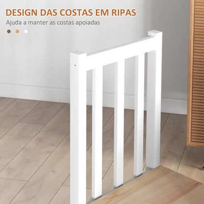 HOMCOM Conjunto de 2 Cadeiras de Sala de Jantar Cadeiras de Cozinha com Encosto de Ripas Estrutura de Madeira de Pinho para Sala de Estar Capacidade 120 kg 38,5x47,5x99 cm Branco