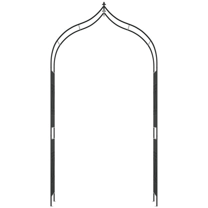 Outsunny Arco de Jardim de Metal Arco de Jardim para Plantas Trepadeiras Exterior Pátio 140x60x265 cm Preto