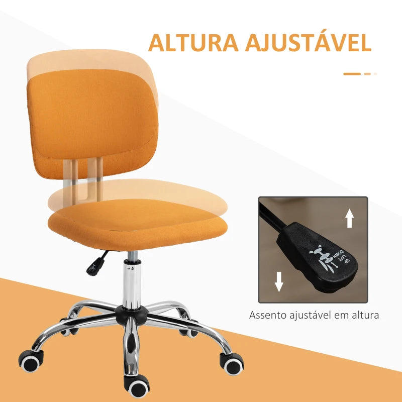 Cadeira de Escritório Oper Giratória com Altura Ajustável - Laranja - Design Moderno