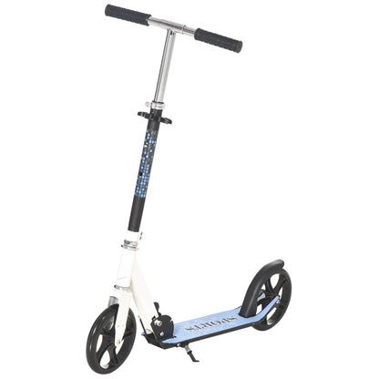 HomCom Trotinete para Crianças e Adultos Scooter Dobrável Leve e Estável Carga 80kg Branca - 84x34x84-94cm