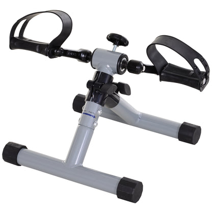 Mini bicicleta ergométrica dobrável com pedal de exercício com resistência ajustável para treinamento de pernas e braços 33x34x32 cm prata