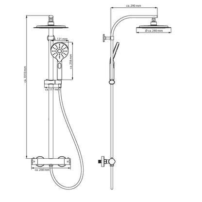 SCHÜTTE Conjunto de chuveiro suspenso MADURA FRESH preto mate