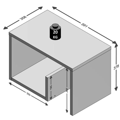 FMD Mesa de centro 2-em-1 59x36x38 cm cor carvalho