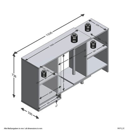 Aparador Ovar de 133 cm com Canto Reversível - Design Moderno