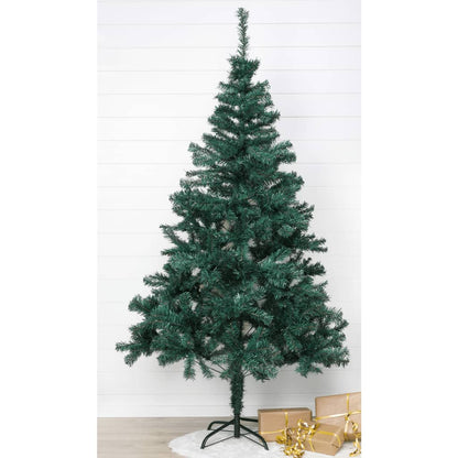 HI Árvore de natal com suporte de metal 180 cm verde