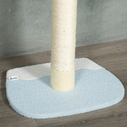 PawHut Árvore para Gatos do Chão ao Teto 220-260cm Altura Ajustável Torre para Gatos com 3 Plataformas Poste de Sisal e Bola para Brincar 47x34x220-260cm Creme