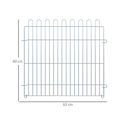 PawHut Parque para Animais de Estimação com 8 Paineis 63x60cm Cerca para Animais de Estimação com Porta com Trava para Jardim Pátio Exterior Prata