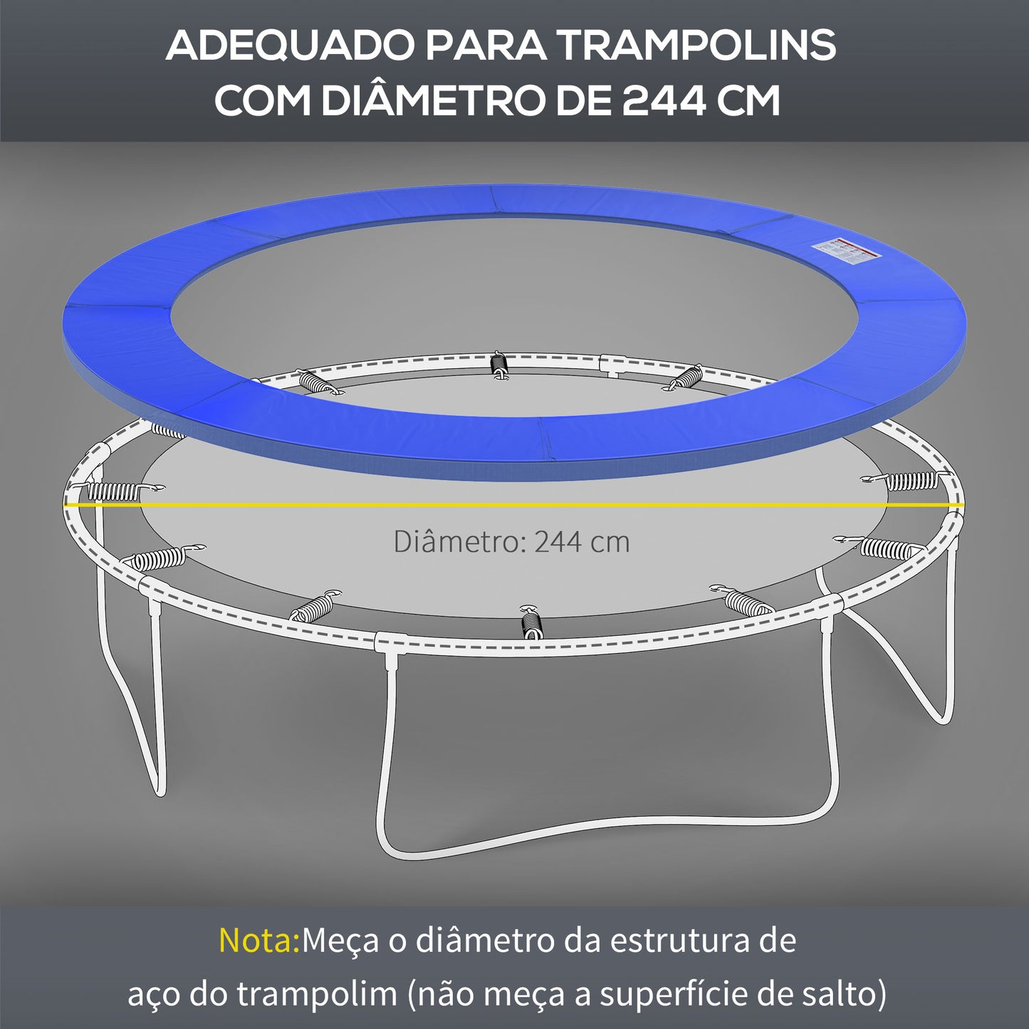 HOMCOM Cobertura de Proteção Ø244 cm de Borda de Trampolim Espuma de Proteção para Trampolim para Exterior Azul