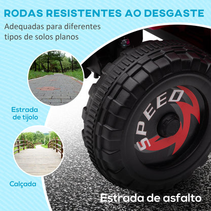 HOMCOM Quadriciclo Elétrico para Crianças 18-36 Meses Veículo Elétrico a Bateria de 6V com Velocidade 2,5 km/h Avanço e Marcha Atrás 70x41,5x48,5 cm Rosa