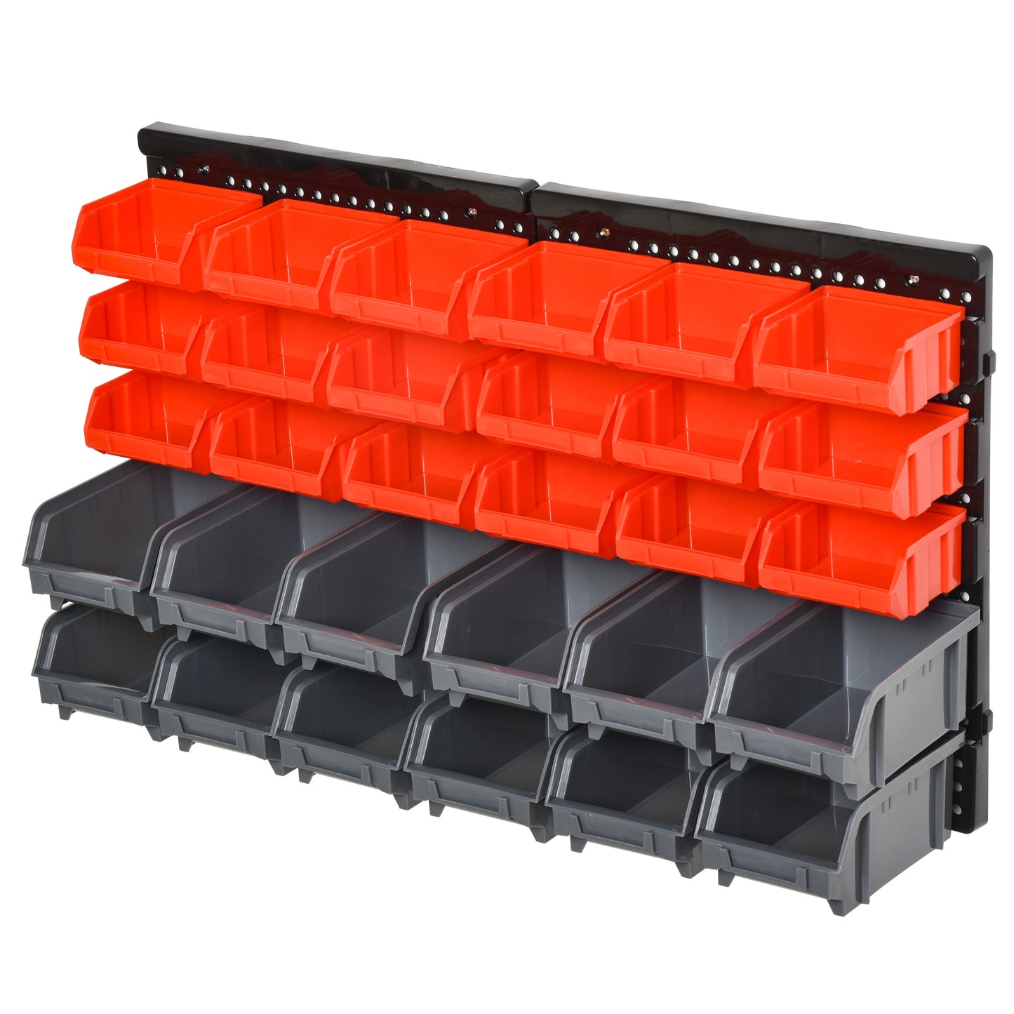 DURHAND Organizador de Ferragens para Parede Armário Organizador de Ferragens com 30 Caixas de 2 Tamanhos Diferentes 37,5x18x63 cm Vermelho e Cinza