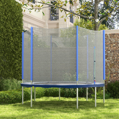 SPORTNOW Rede de Segurança para Trampolim Ø244 cm Rede de Substituição de Trampolins para Exterior e Porta com Fecho de Correr para 6 Postes Azul