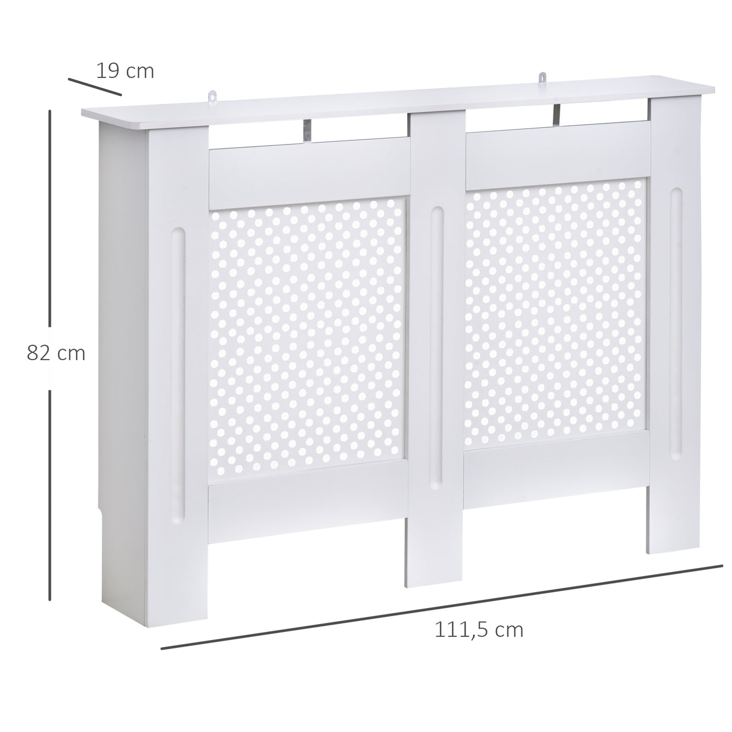 HOMCOM Cobertura de Radiador de MDF Cobertura para Radiador com Prateleira Estilo Moderno 111,5x82x19 cm Branco