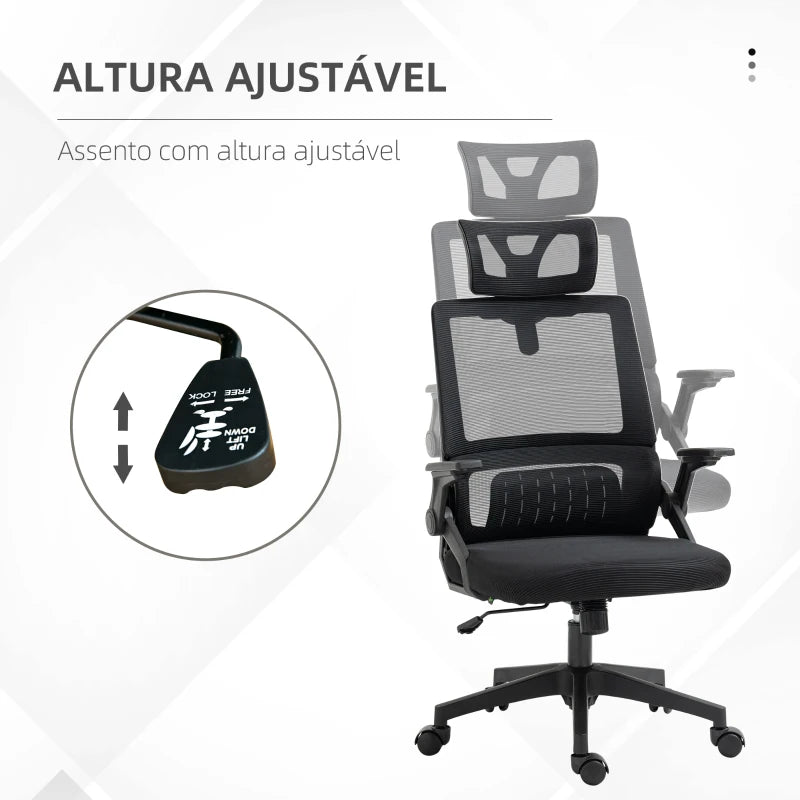 Cadeira de Escritório Hercula Ergonómica com Altura e Apoio de Cabeça Ajustáveis - Design Moderno