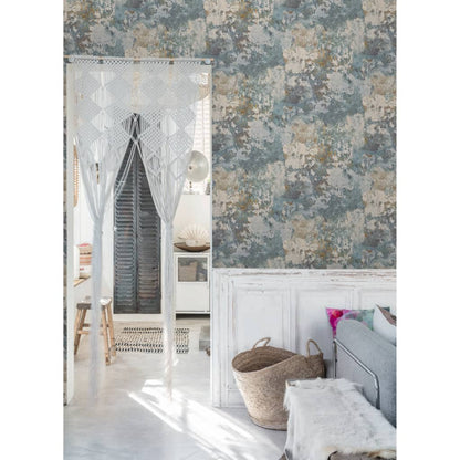 DUTCH WALLCOVERINGS Papel de parede cimento cinzento e verde