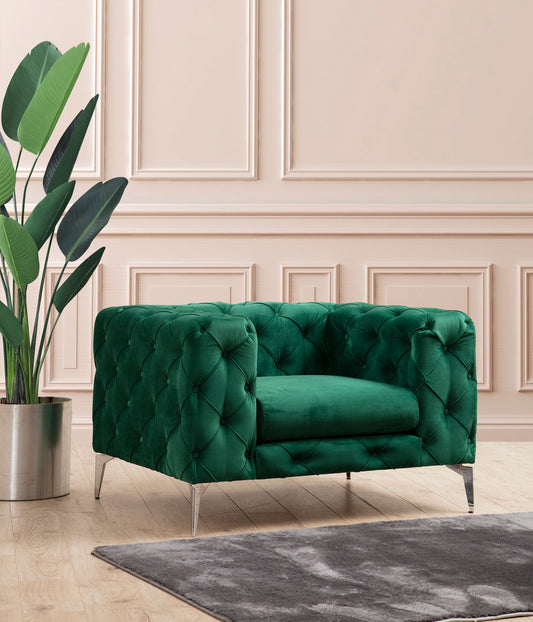 Poltrona "Verde Lux" – 108x90x70 cm – Cor Verde - Design Moderno