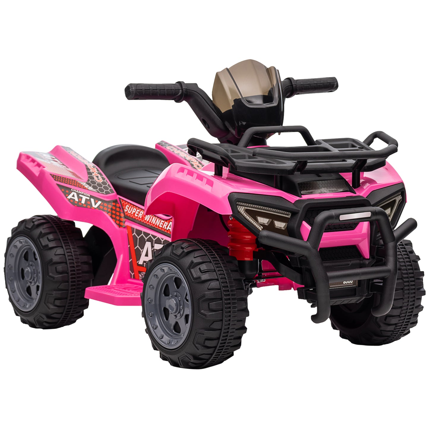 HOMCOM Quadriciclo Elétrico para Crianças de 18-36 Meses Veículo Elétrico a Bateria 6V Infantil com Velocidade 2km/h 70x42x45 cm Rosa