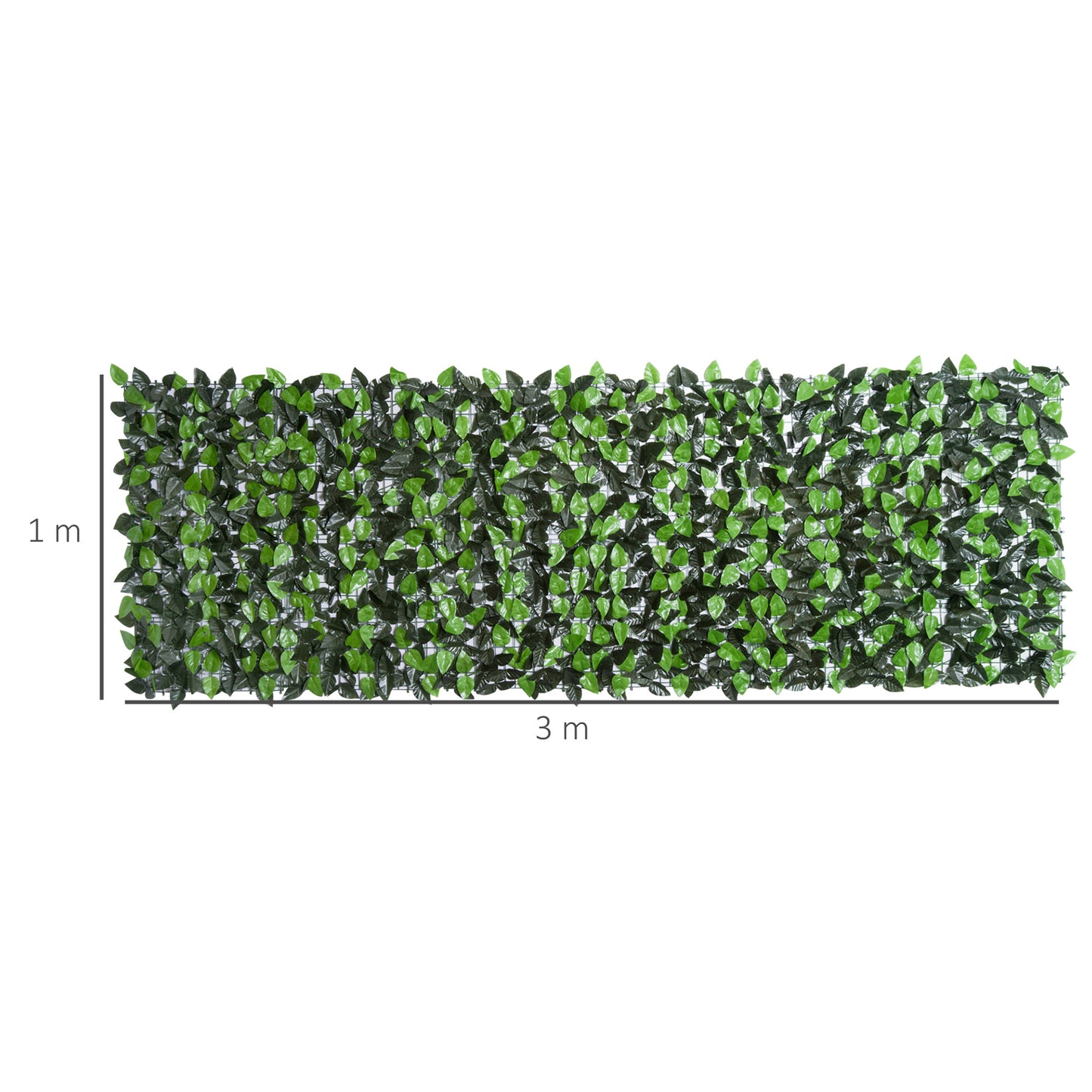 Outsunny Vedação Artificial em Rolo 3x1m Vedação de Privacidade para Balcão Jardim Exterior Planta Decorativa de Parede PE Verde