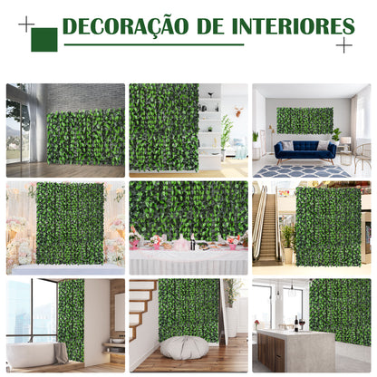 Outsunny Vedação Artificial em Rolo 3x1m Vedação de Privacidade para Balcão Jardim Exterior Planta Decorativa de Parede PE Verde