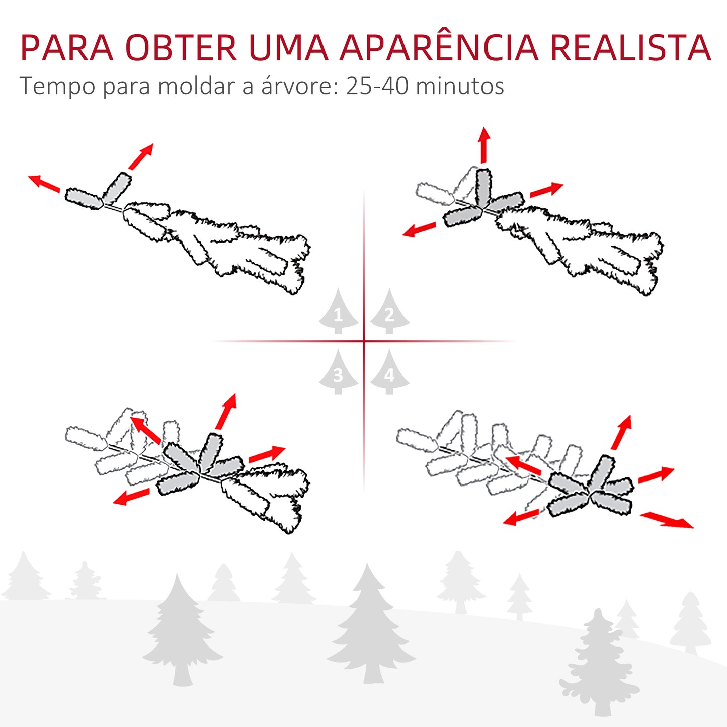 HOMCOM Árvore de Natal 225 cm Árvore de Natal Artificial Nevado com 738 Ramos e Suporte de Metal Árvore de Natal para Sala de Estar Verde e Branco