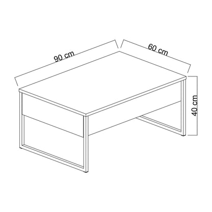 Mesa de Centro "Madrid" – Branco e Dourado - 90x60x40 cm – Design Moderno