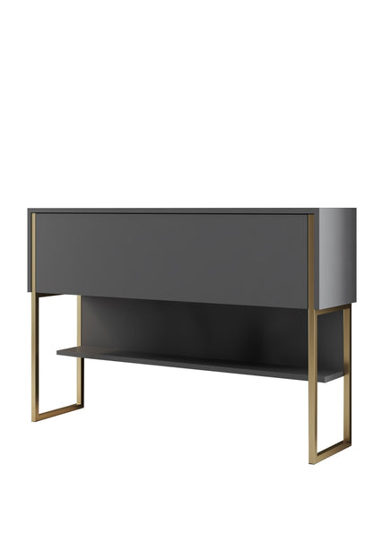 Consola de Entrada "Madrid" – Dourado e Antracite - 120x30x80 cm – Design Moderno