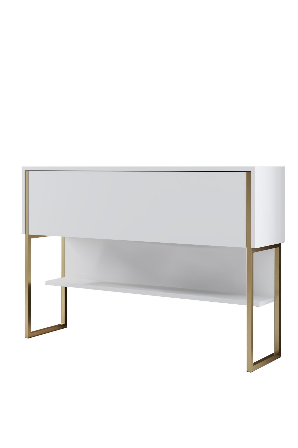 Consola de Entrada "Madrid" – Dourado e Branco - 120x30x80 cm – Design Moderno