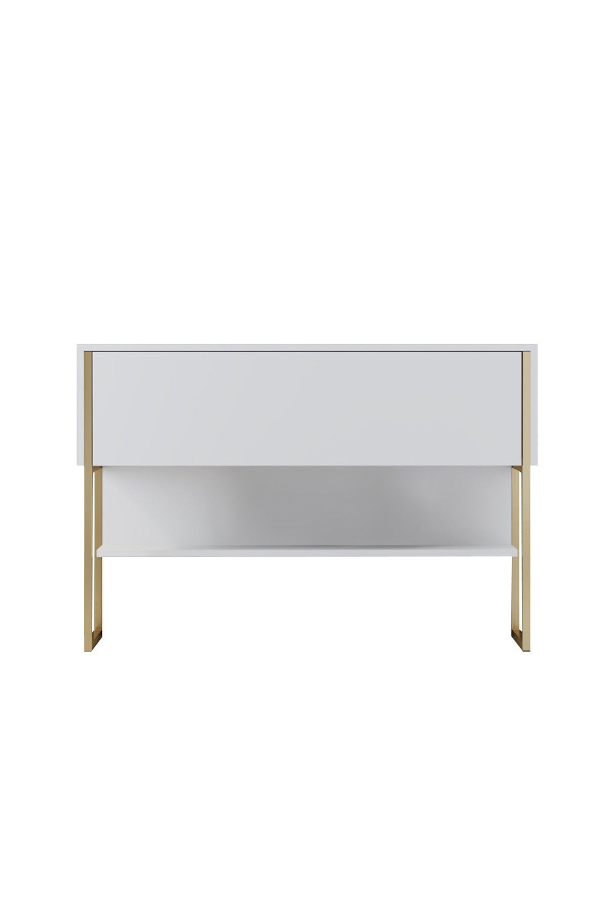 Consola de Entrada "Madrid" – Dourado e Branco - 120x30x80 cm – Design Moderno