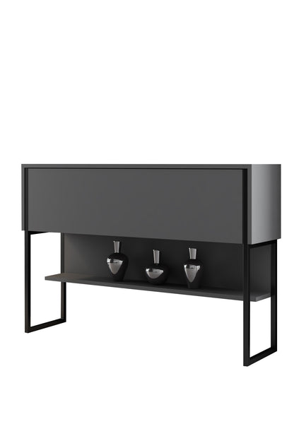 Consola de Entrada "Madrid" – Preto e Antracite - 120x30x80 cm – Design Moderno