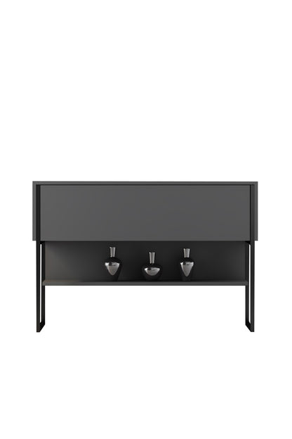 Consola de Entrada "Madrid" – Preto e Antracite - 120x30x80 cm – Design Moderno