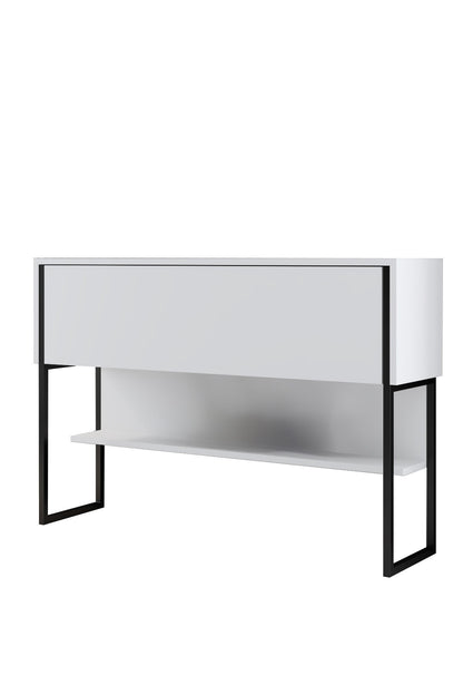 Consola de Entrada "Madrid" – Branco e Preto - 120x30x80 cm – Design Moderno