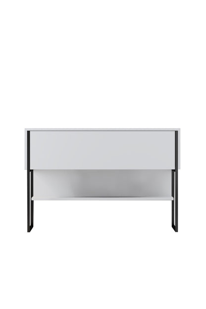 Consola de Entrada "Madrid" – Branco e Preto - 120x30x80 cm – Design Moderno