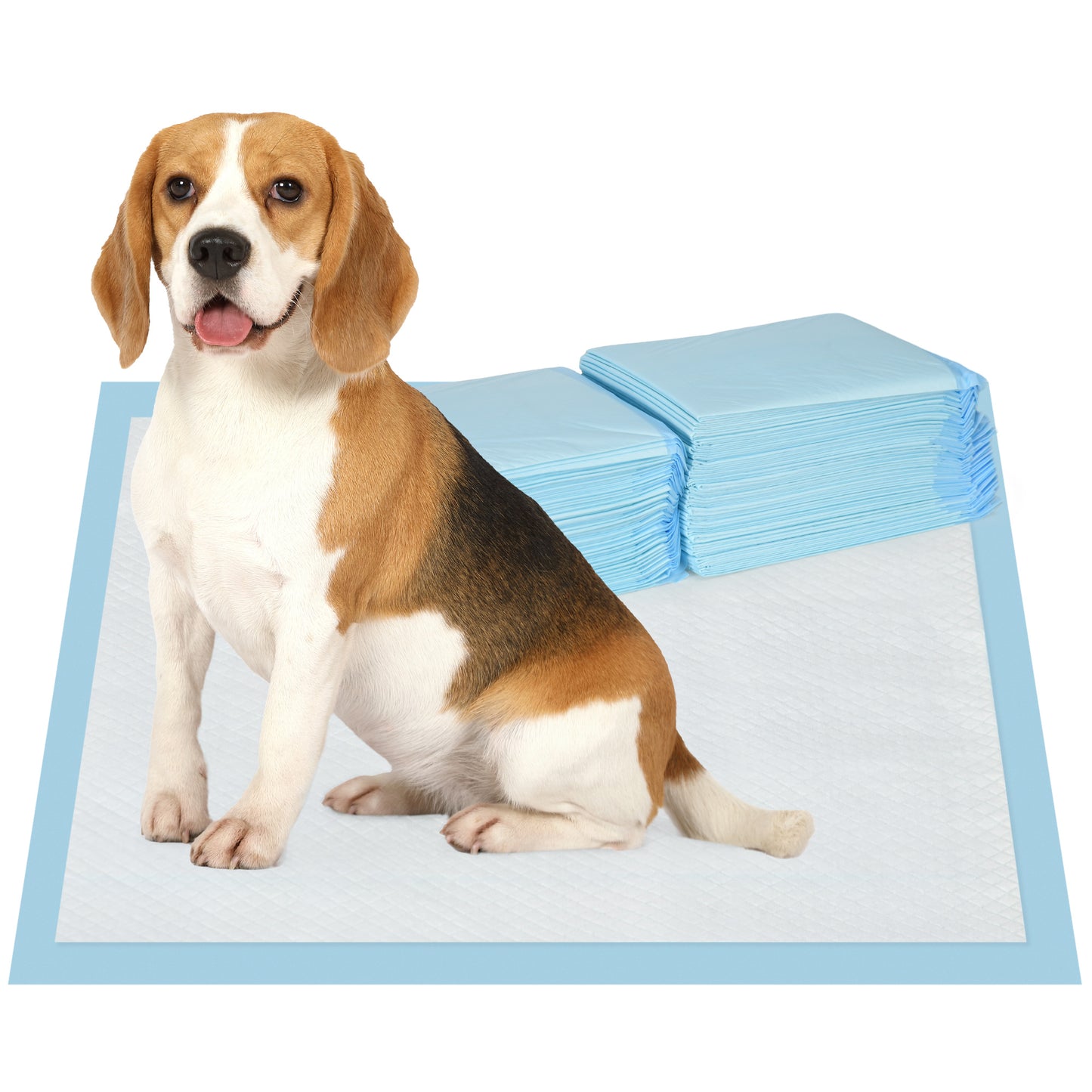 PawHut Resguardos de Treino Animais de Estimação 80 Unidades 45x60 cm Resguardos Absorventes para Cães Desenho com 6 Camadas com Superfície de Secagem Rápida Azul